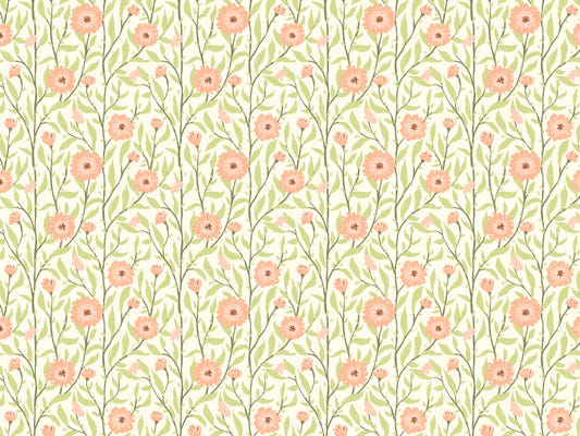 Spring Trellis Peach Fuzz Wallpaper