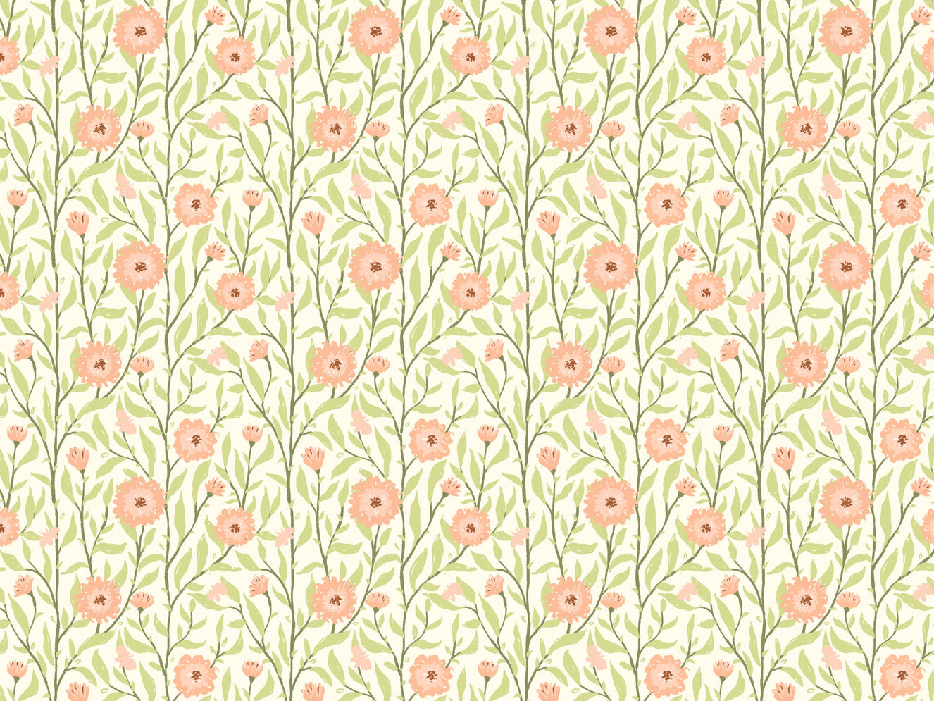 Spring Trellis Peach Fuzz Wallpaper