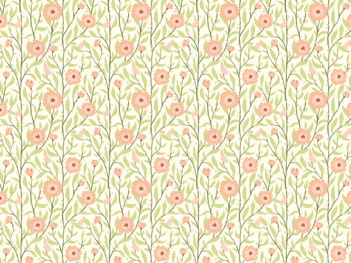 Spring Trellis Peach Fuzz Wallpaper