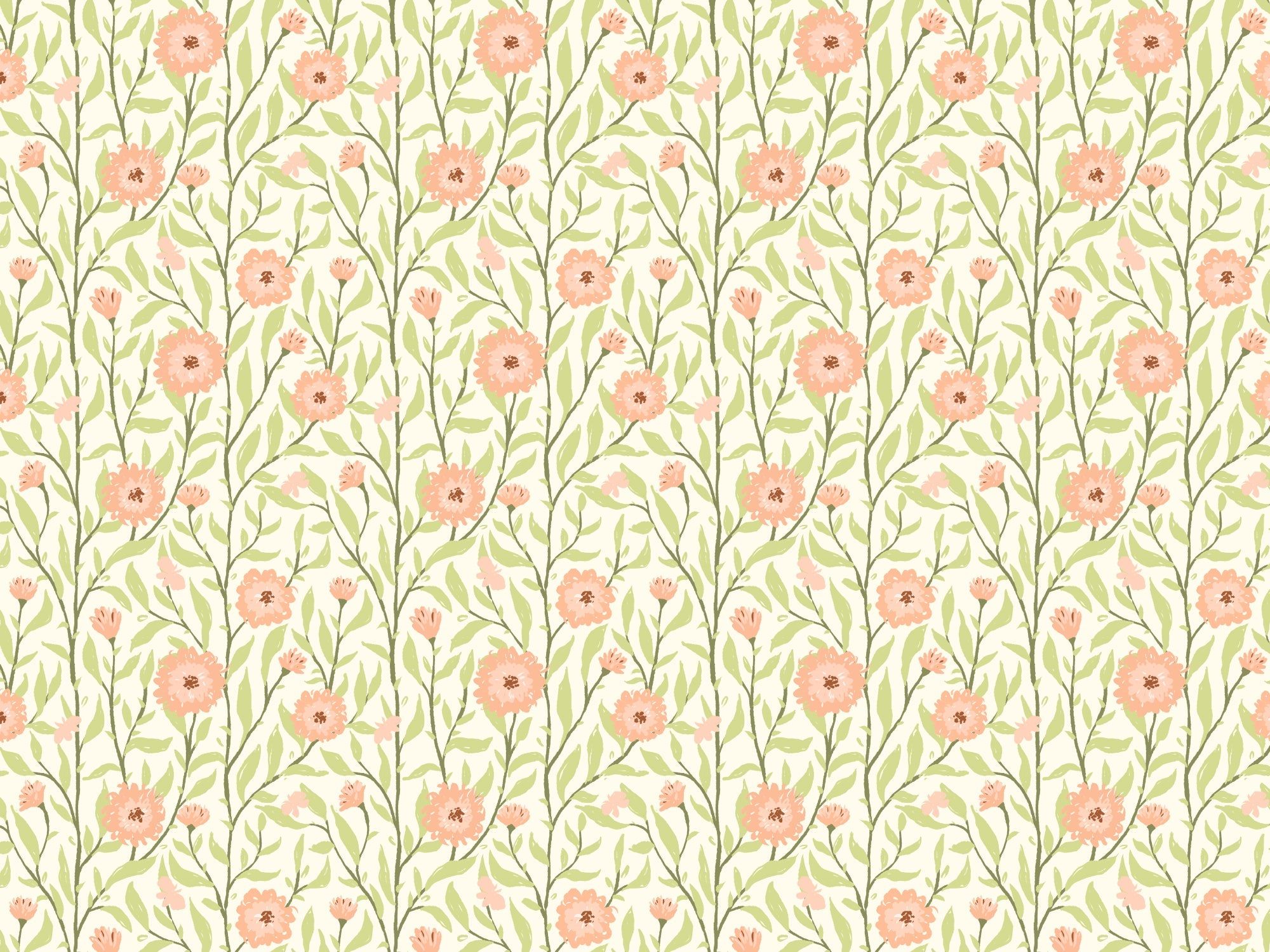 Spring Trellis Peach Fuzz Wallpaper