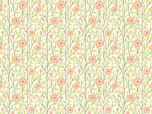 Spring Trellis Peach Fuzz Wallpaper