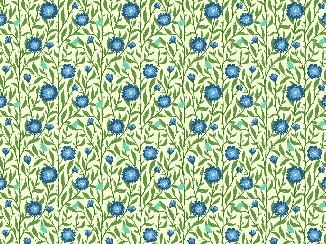 Spring Trellis Light Blue Wallpaper