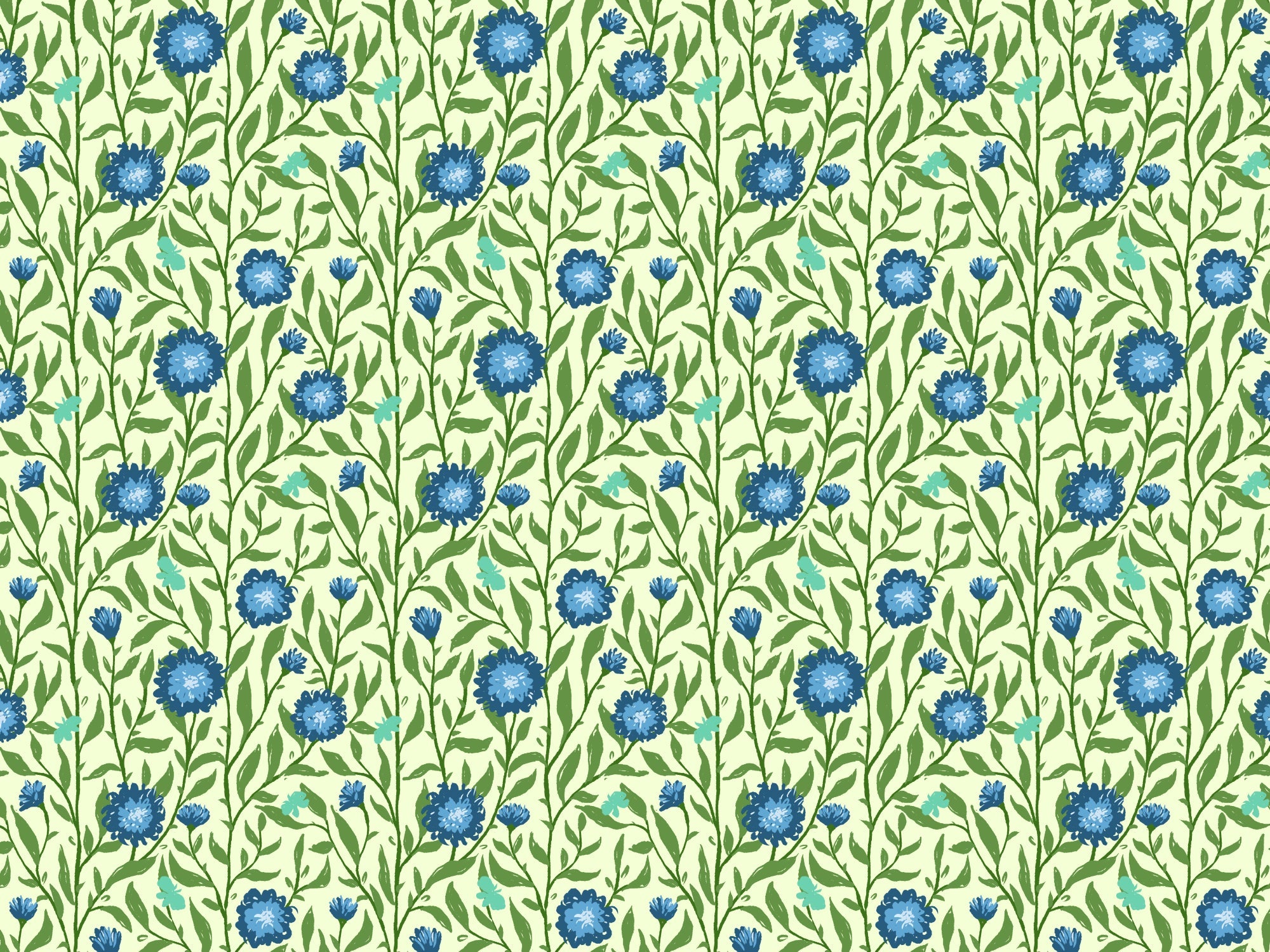 Spring Trellis Light Blue Wallpaper