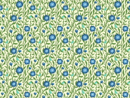 Spring Trellis Light Blue Wallpaper