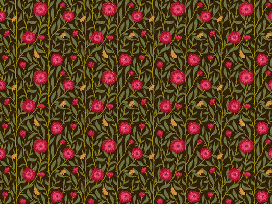 Dark Magenta Spring Trellis Wallpaper