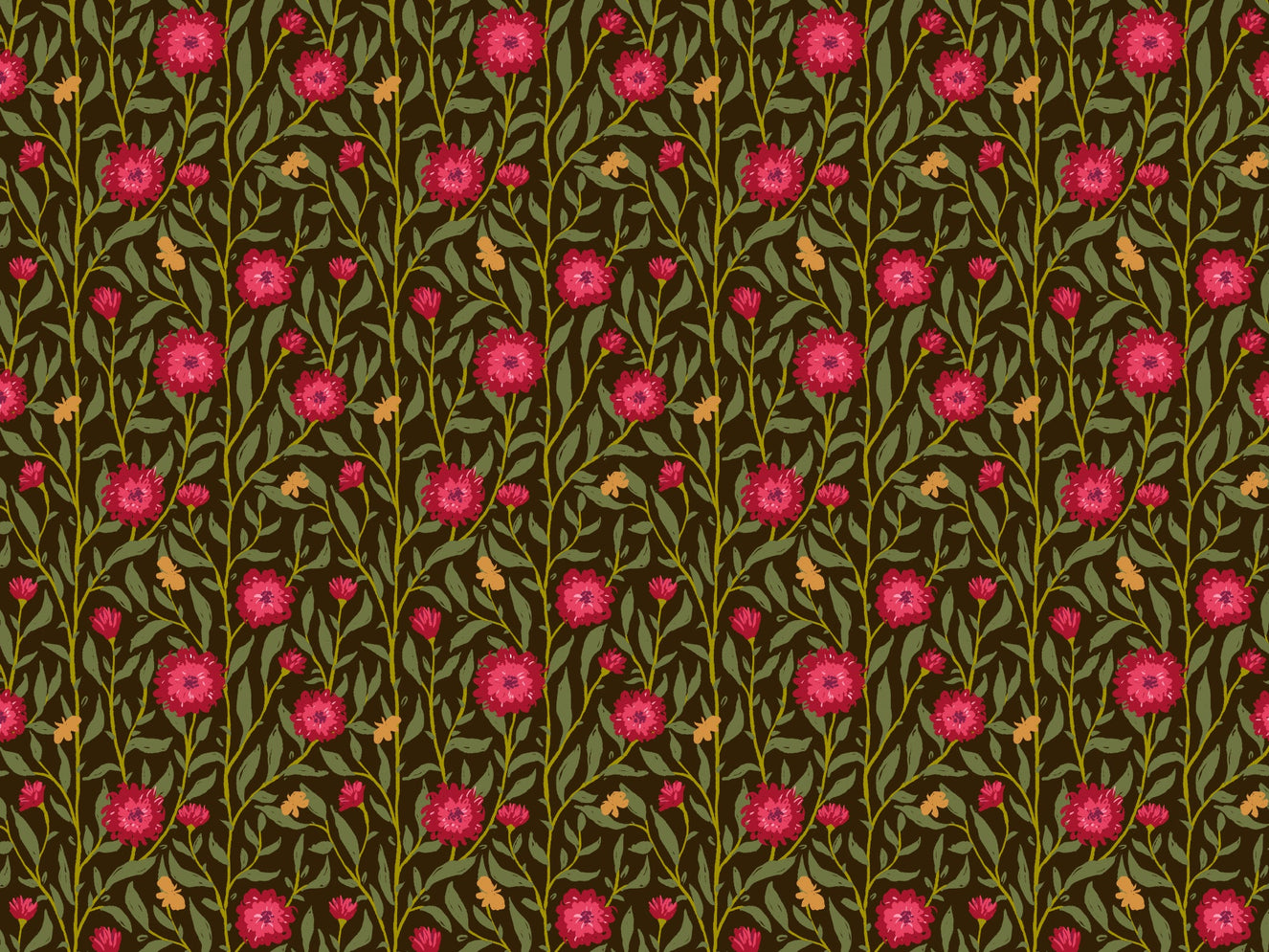 Dark Magenta Spring Trellis Wallpaper
