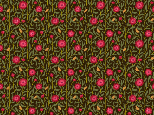Dark Magenta Spring Trellis Wallpaper