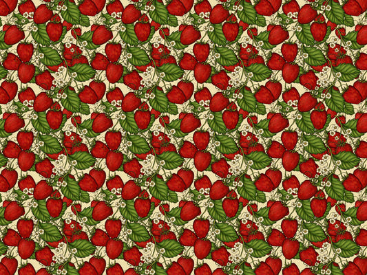 Red Strawberry Forest Wallpaper