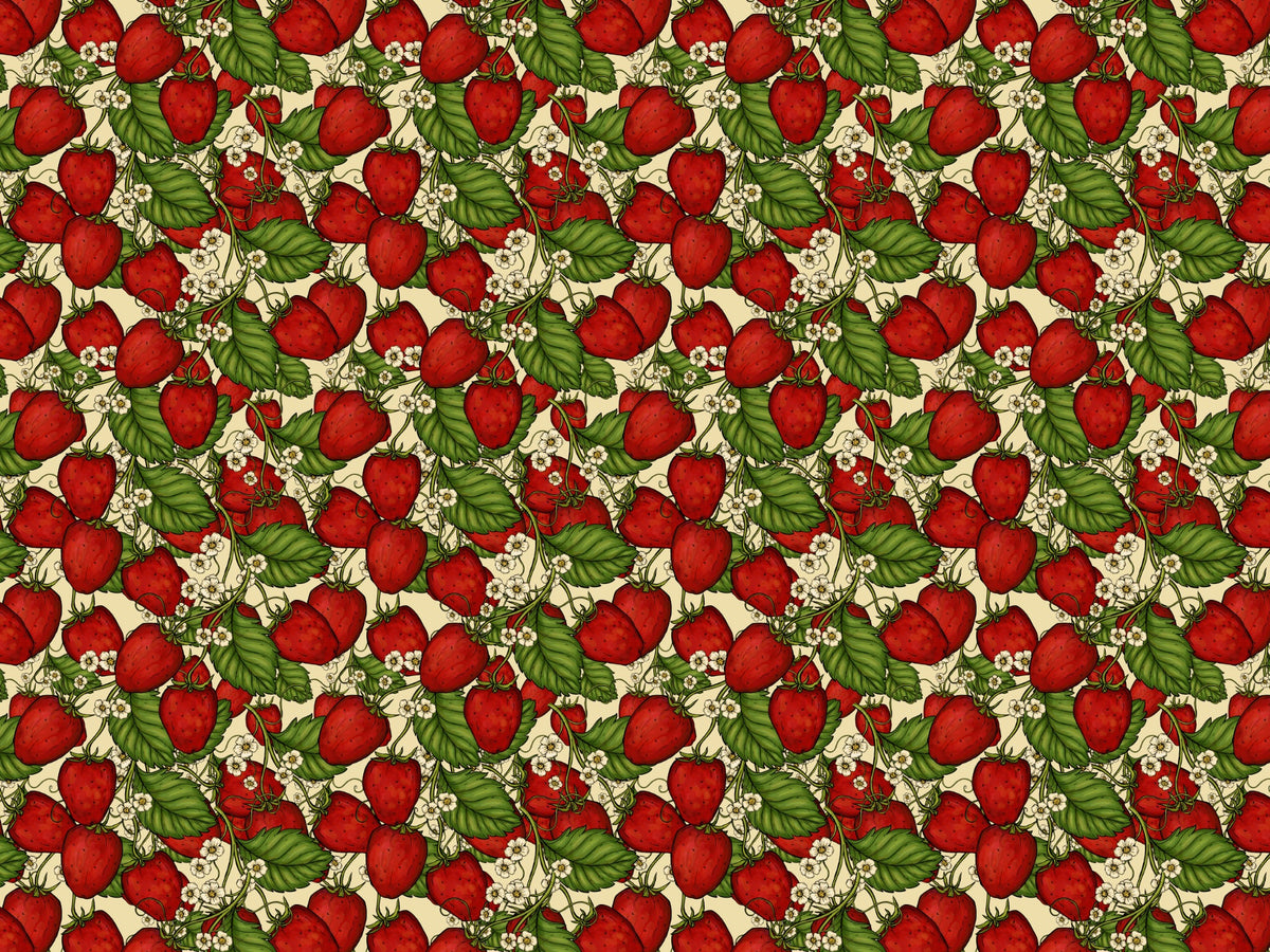 Red Strawberry Forest Wallpaper