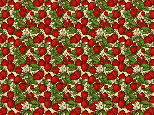 Red Strawberry Forest Wallpaper