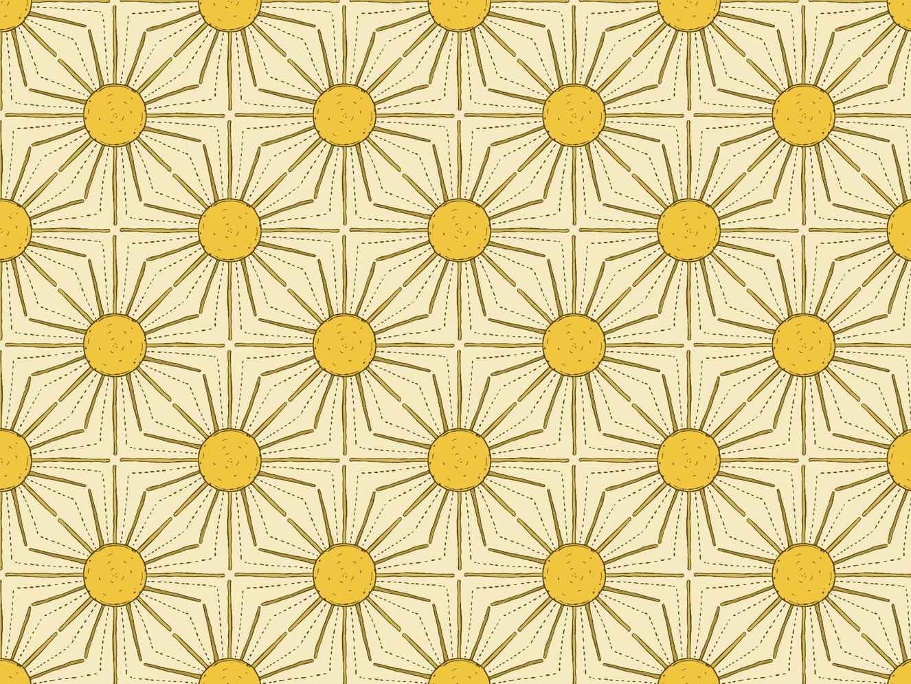 Yellow Sunburst Peel and Stick Wallpaper