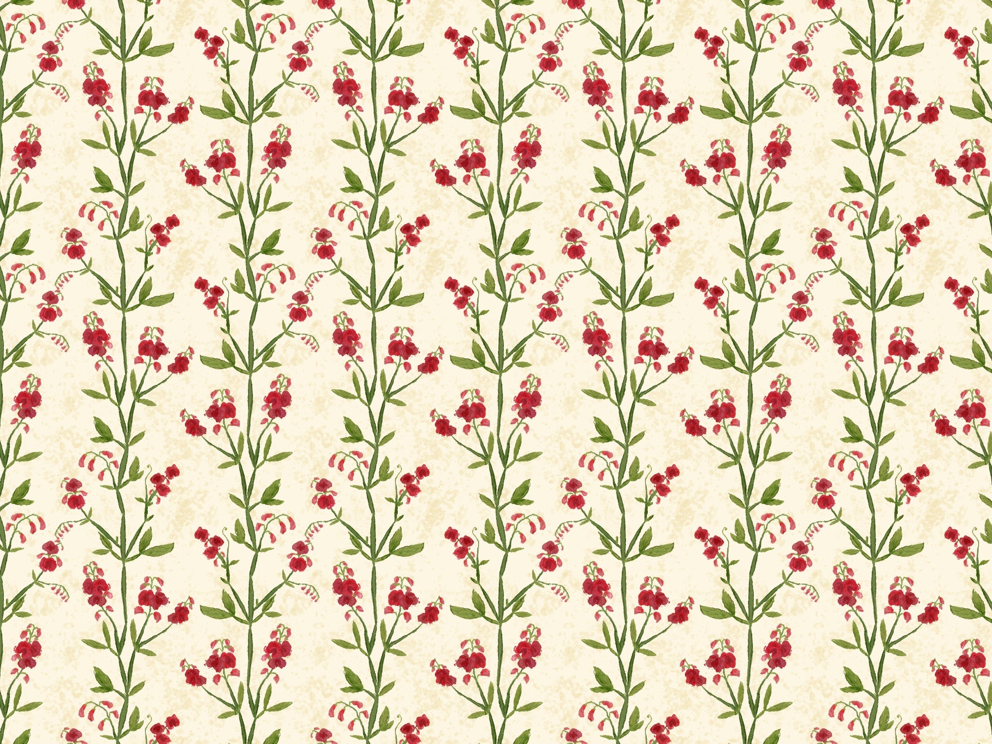 Sweet Peas Magenta Leaves Wallpaper