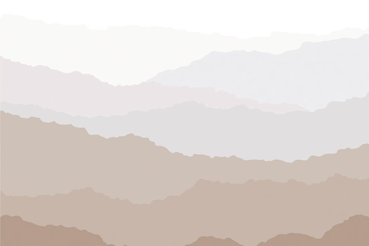 Serene Gradient Peaks Mural in your room — zoomed