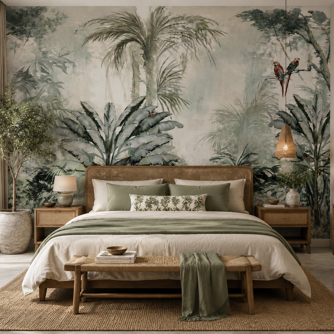 Tropical Jungle Parrots Wallpaper Murals A426