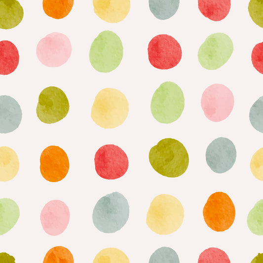 Watercolor Rainbow Polka Wallpaper⁠