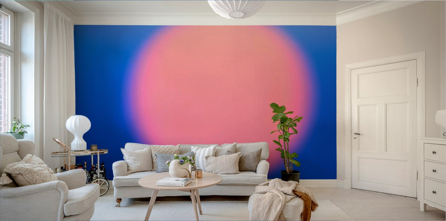 A dramatic abstract light wallpaper mural that defines a space.

