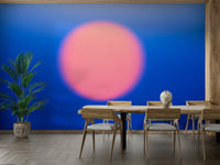An artistic glowing orb mural for home decor.

