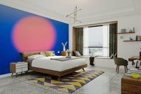 An elegant minimalist sun wall mural for contemplative decor.

