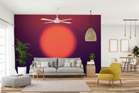 An artistic soft focus orb mural on minimalist wallpaper.

