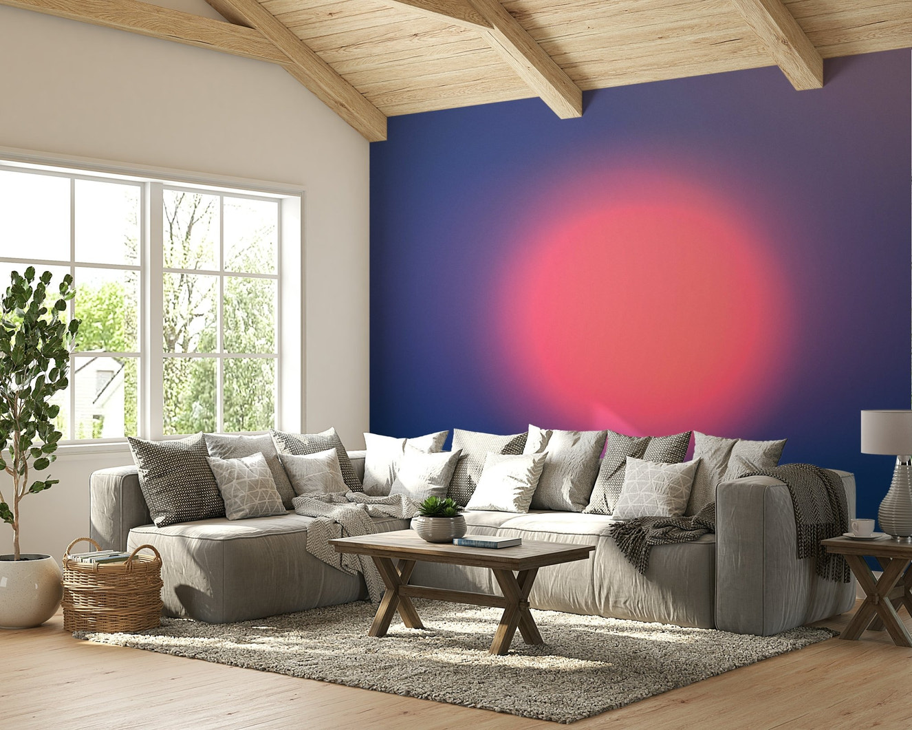 A beautiful abstract sunset wallpaper mural.

