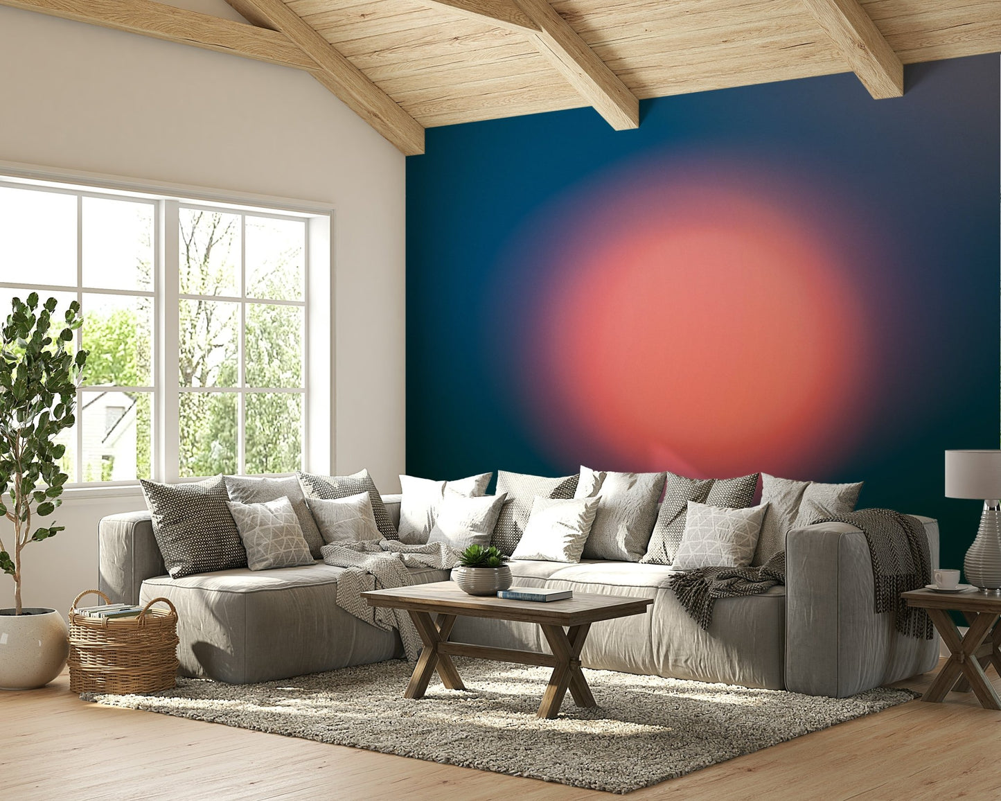 A serene abstract sunset wallpaper mural for a feature wall.

