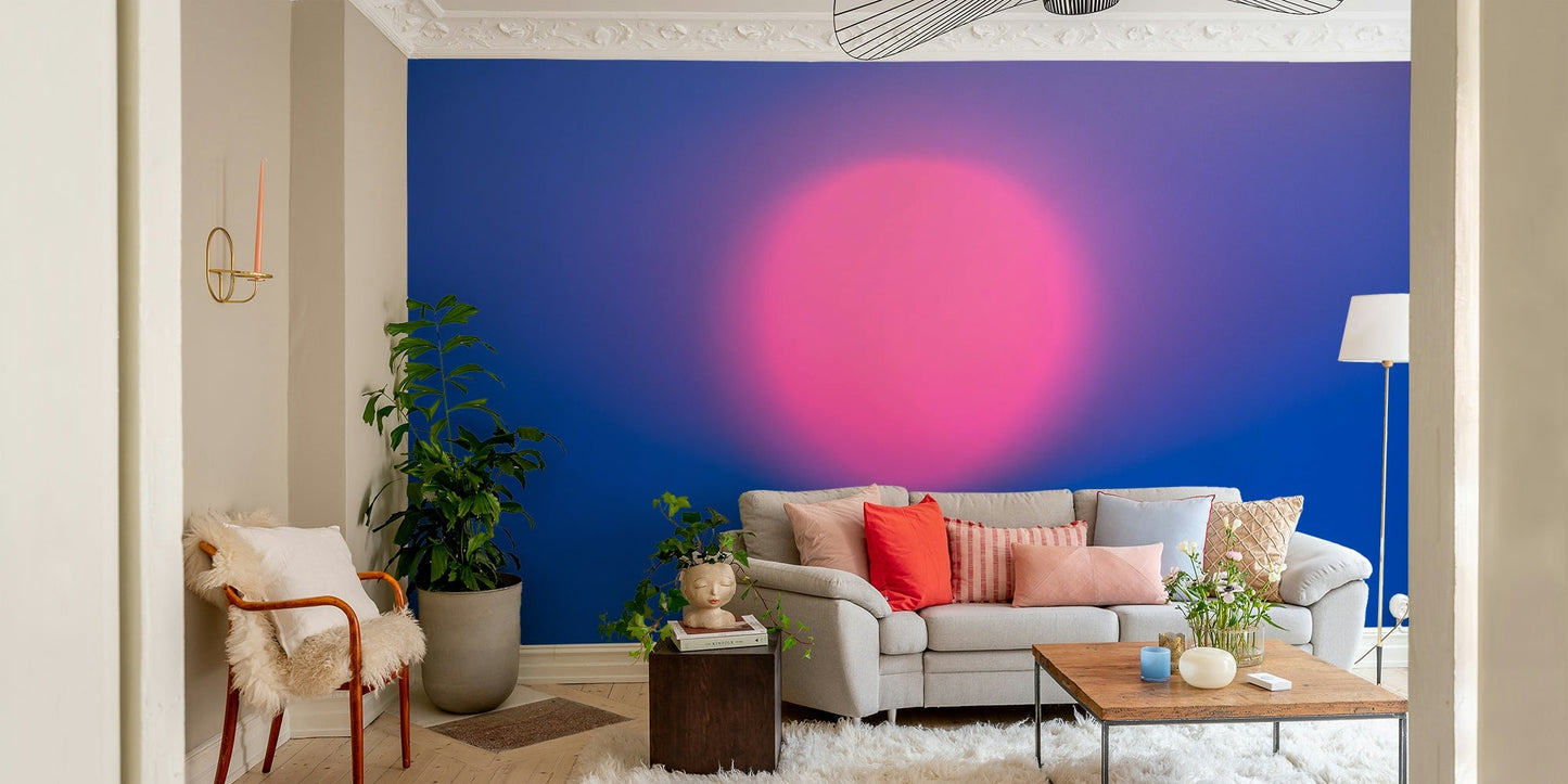 A graceful sunset view wall mural in bright gradient tones.

