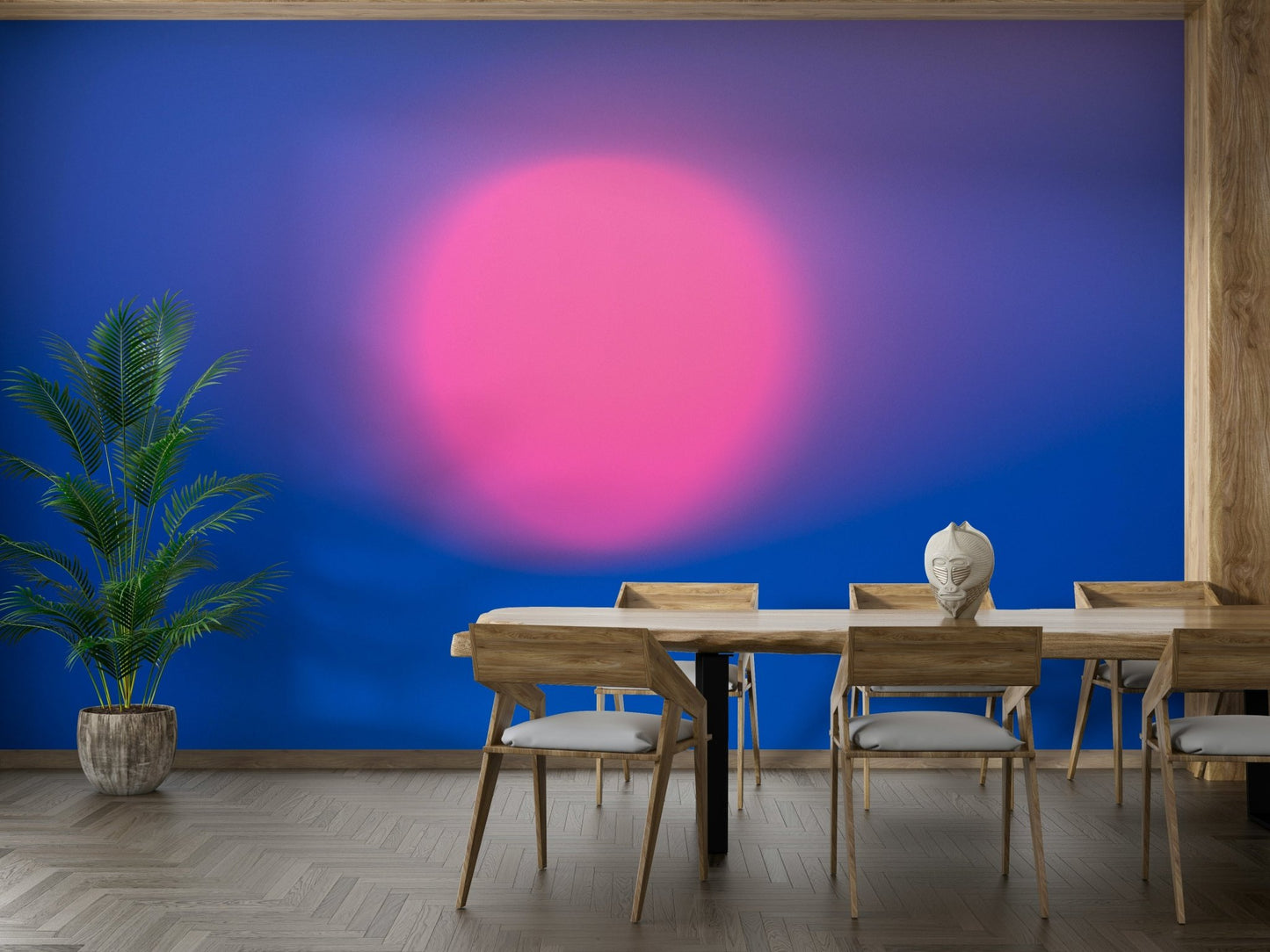 A classic minimalist wallpaper for walls with an abstract sphere.

