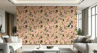 Nature themed wallpaper capturing monkeys swinging through a dense canopy., GD1459