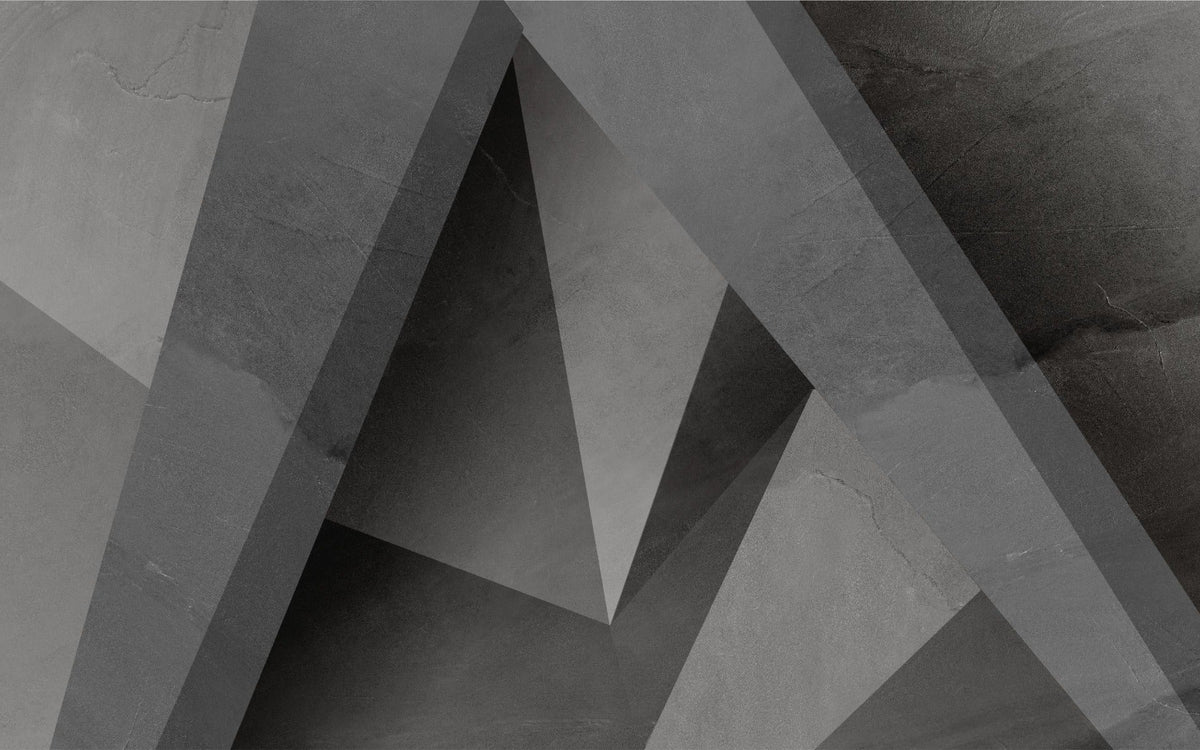 Geometric Monochrome Patterned Wallpaper Mural