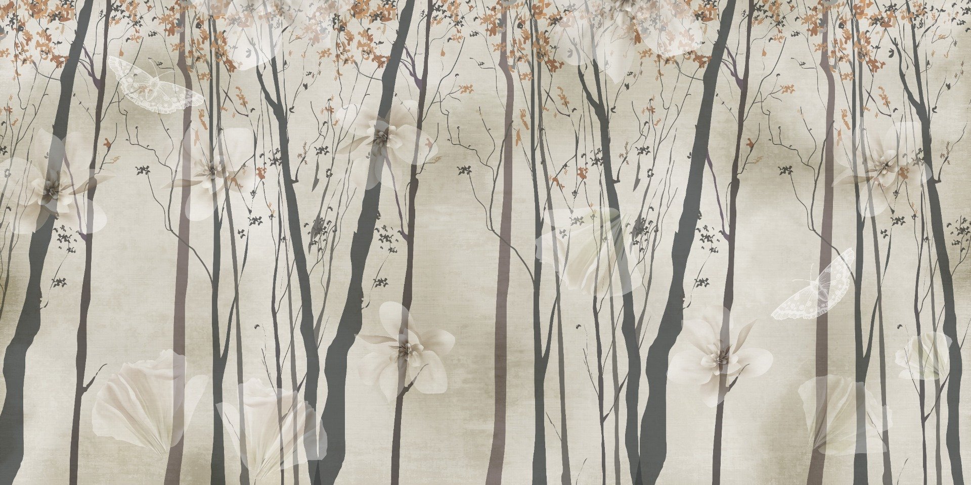 Serene Beige Woods Wallpaper Mural