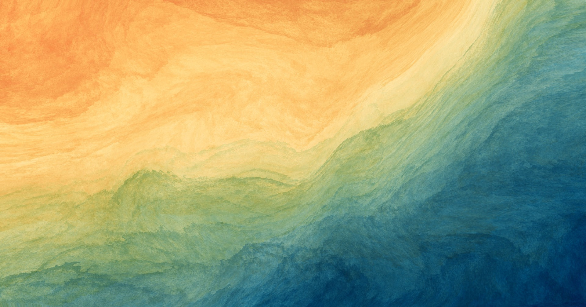 Blue & Yellow Watercolor Ombre Wallpaper Mural