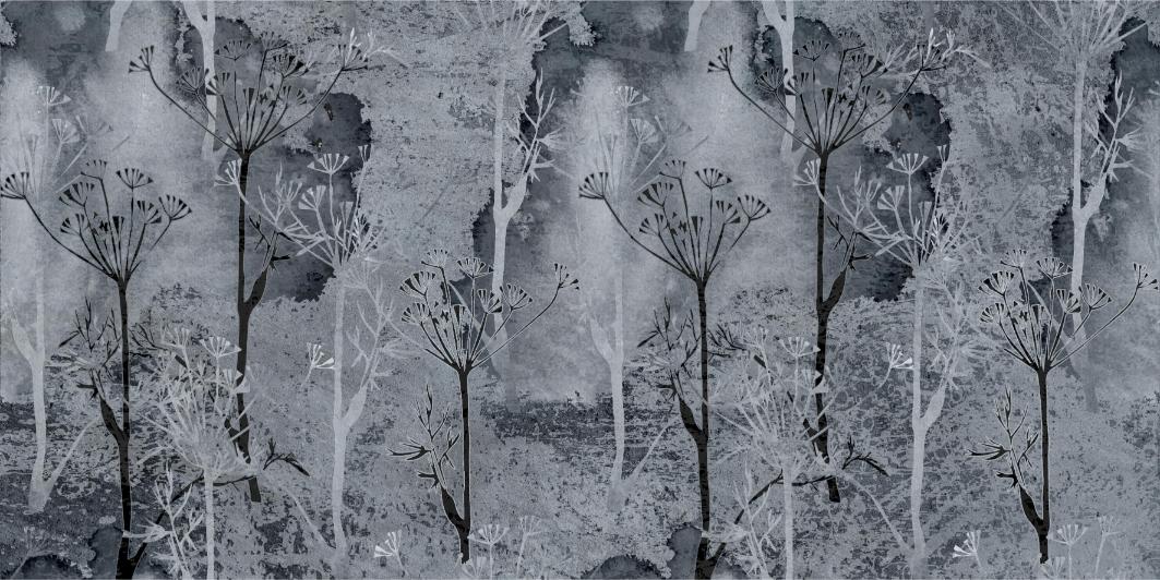 Grey Grunge Tropicano Tree Wallpaper