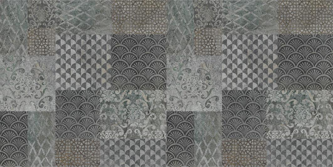 Grey Concrete Pattern Art Deco Patchwork Wallpaper Murals