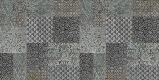 Grey Concrete Pattern Art Deco Patchwork Wallpaper Murals