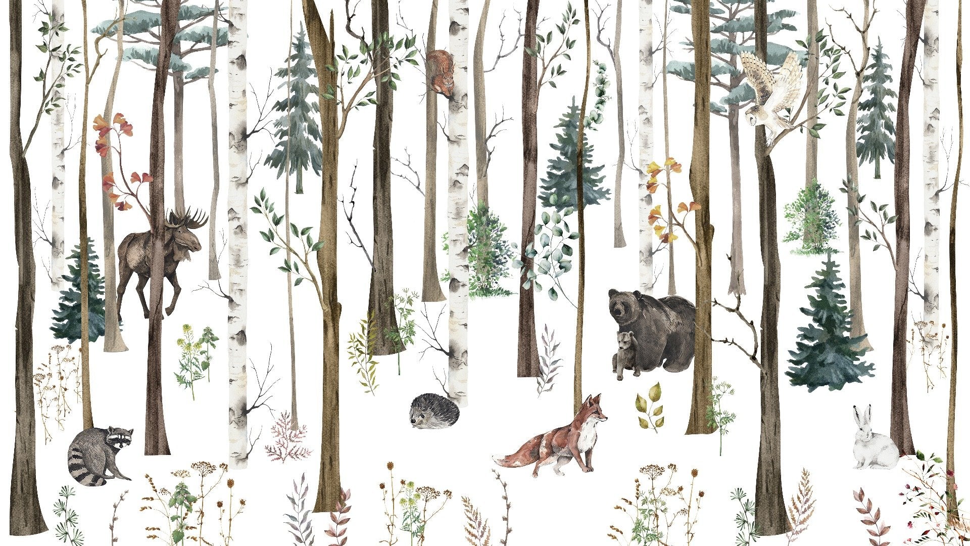 Kids Snow Forest Wallpaper Mural
