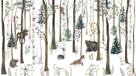 Kids Snow Forest Wallpaper Mural
