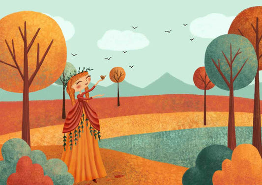 Autumn Barbie Landscape Fairy Girl Wallpaper
