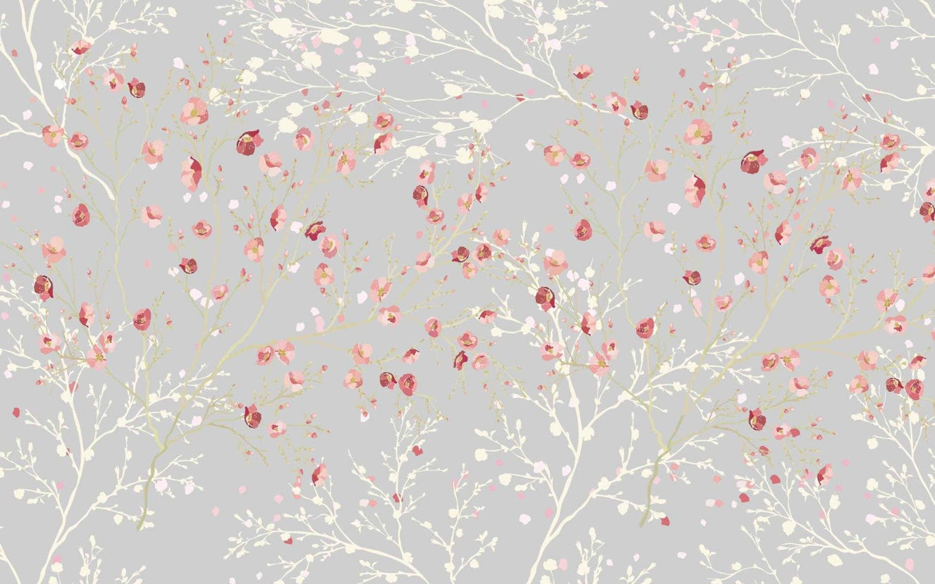 White and Red Flower wallpaper Mural