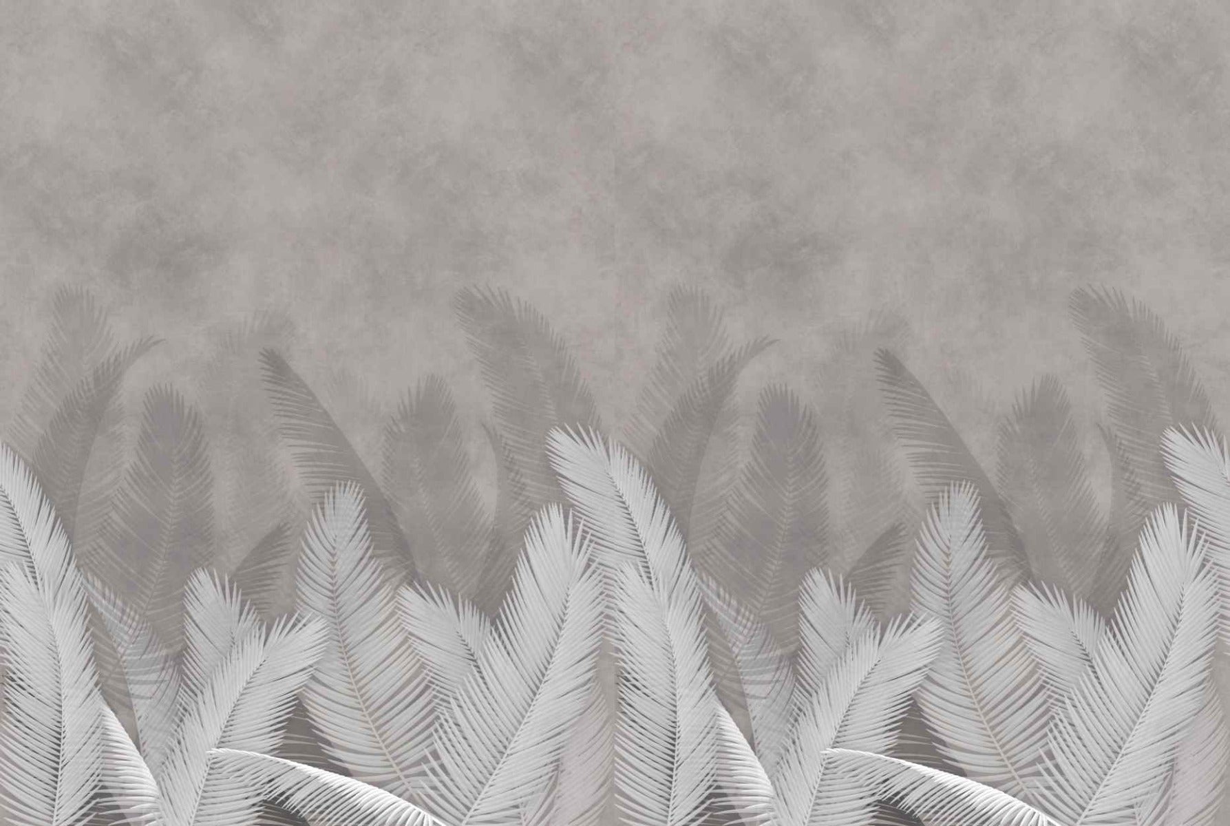 Palm leaves with gray color wallpaper