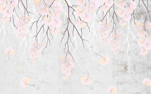 Hanging pink flowers Wallpaper Mural