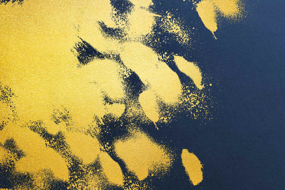 Golden Colour Brush Strokes Wallpaper Mural in your room — zoomed
