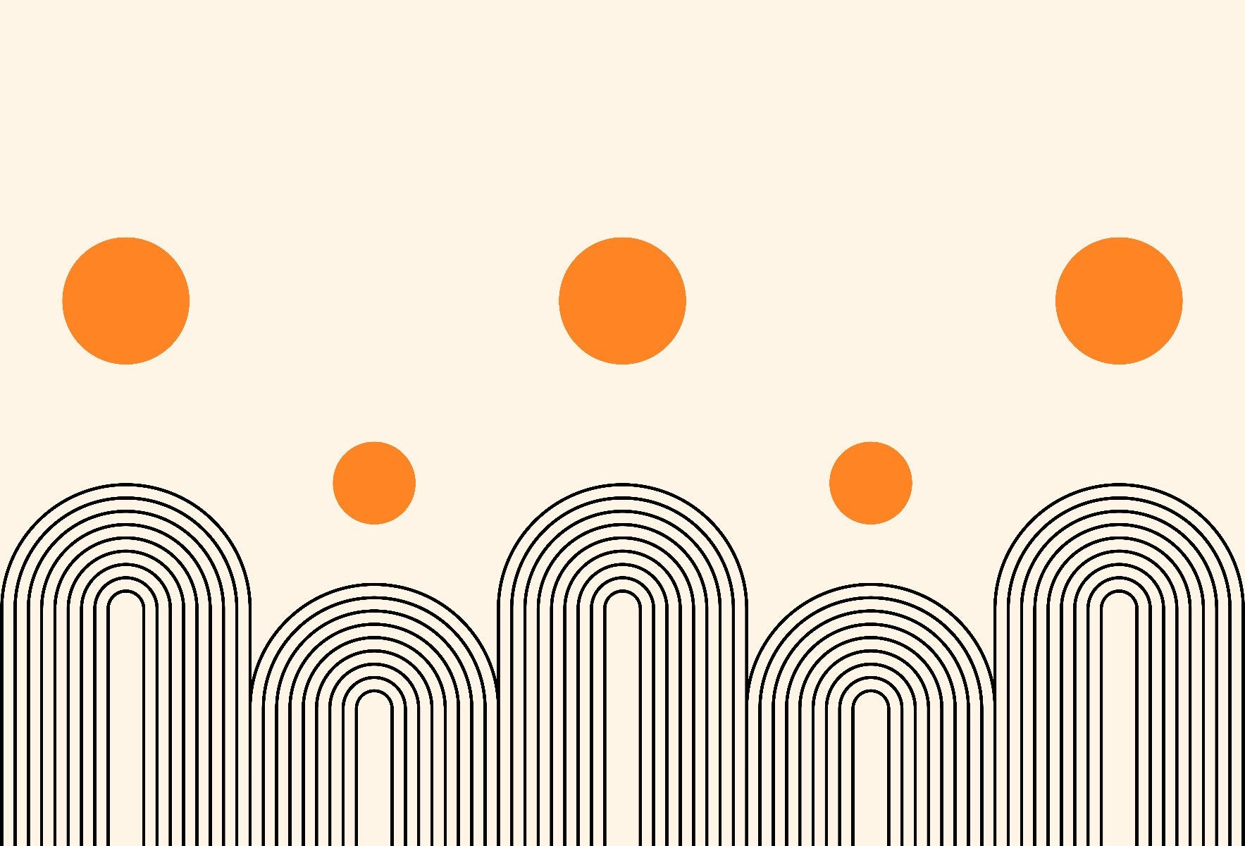 Geometric Boho Art Line Wallpaper Mural