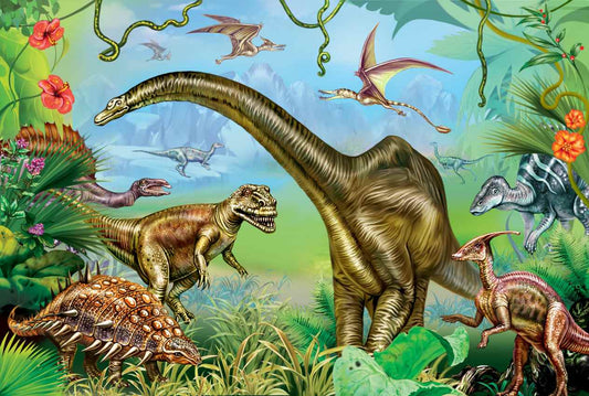 Vibrant colored Dinosaur World Wallpaper