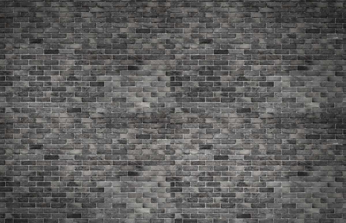 Dark Grey Brick Textured Wallpaper Mural