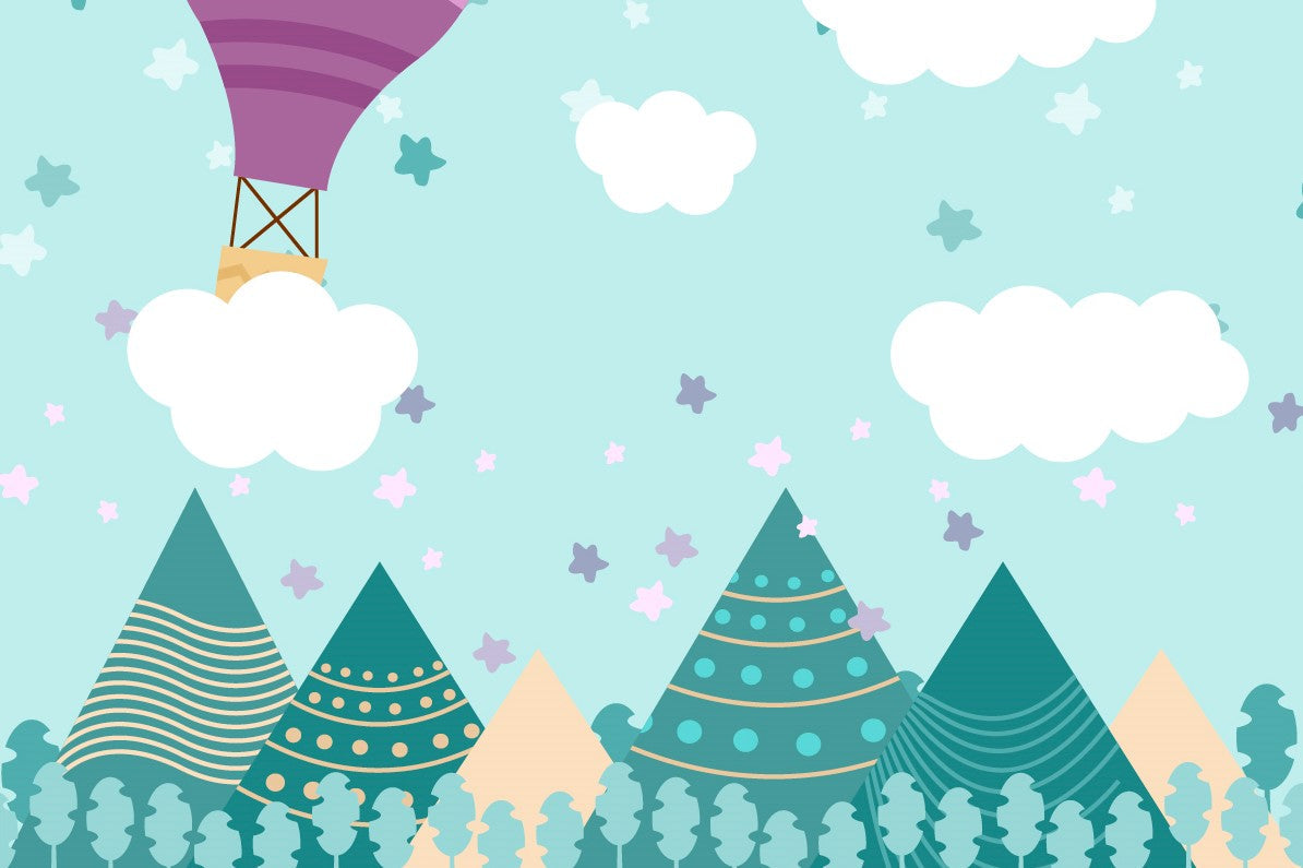 Hot Air Balloons Nursery Wallpaper Wall Mural