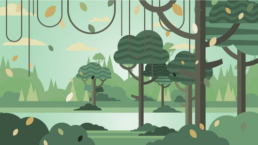 Green Botanical Prints Wall Mural for Kids Room