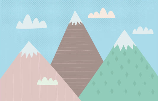 Finely illustrated Mountains Wallpaper Mural