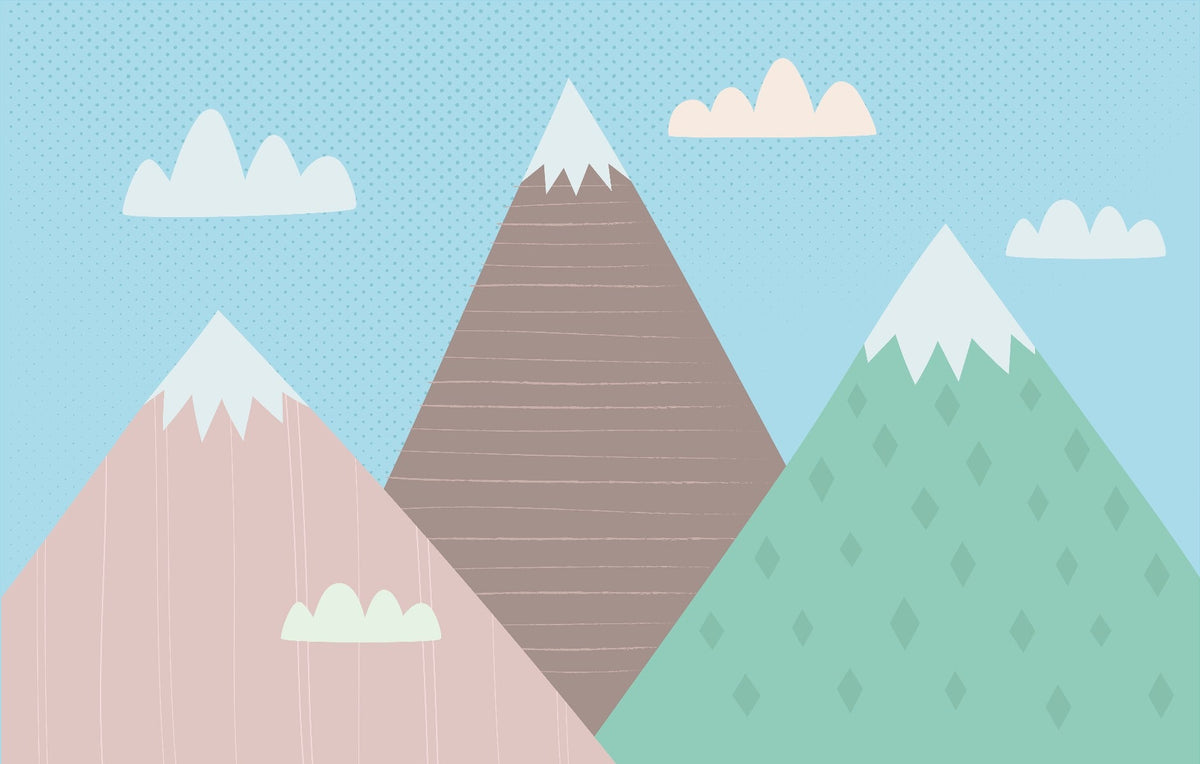 Finely illustrated Mountains Wallpaper Mural
