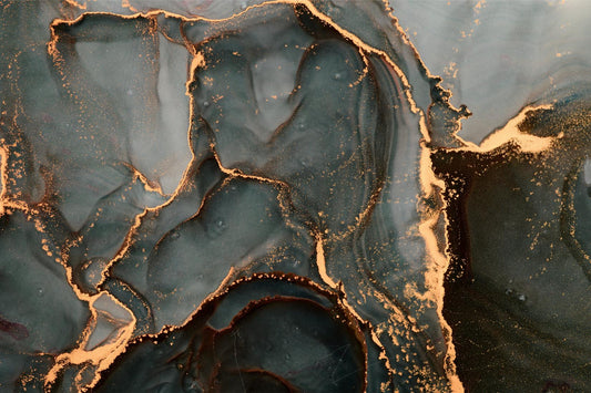 Modern Black and Gold Abstract Marble Wallpaper Mural