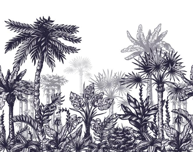 Large Sized Tropical Tree Wallpaper Mural in your room — zoomed